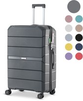 SKYCASES Urban Adventurer - Grote Reiskoffer - Cijferslot - 49x30x75cm - 110L - Reiskoffer met Kofferslot - Spinner wielen - Antraciet V2