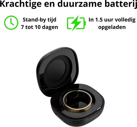 SF Products Smart Ring - Smart Ring Heren - Smart Ring Dames - Waterdicht - Maat 10 - Inclusief Oplaadcase van SF Products — afbeelding 4