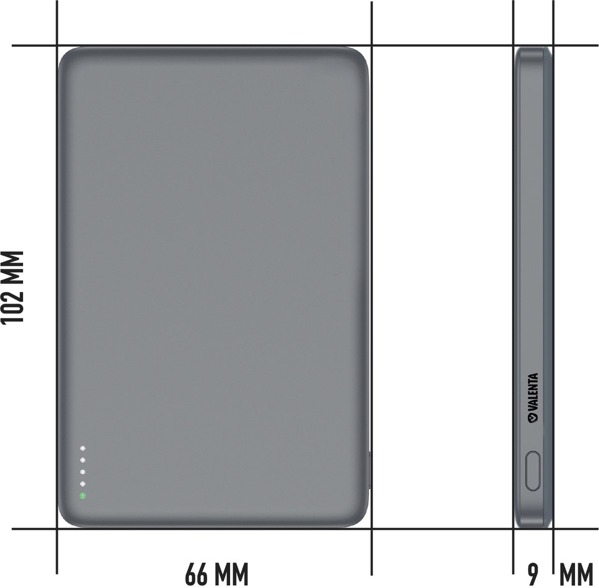 Valenta Ultra Dunne Single USB-C Powerbank 5.000 mAh 20W - afbeelding 2