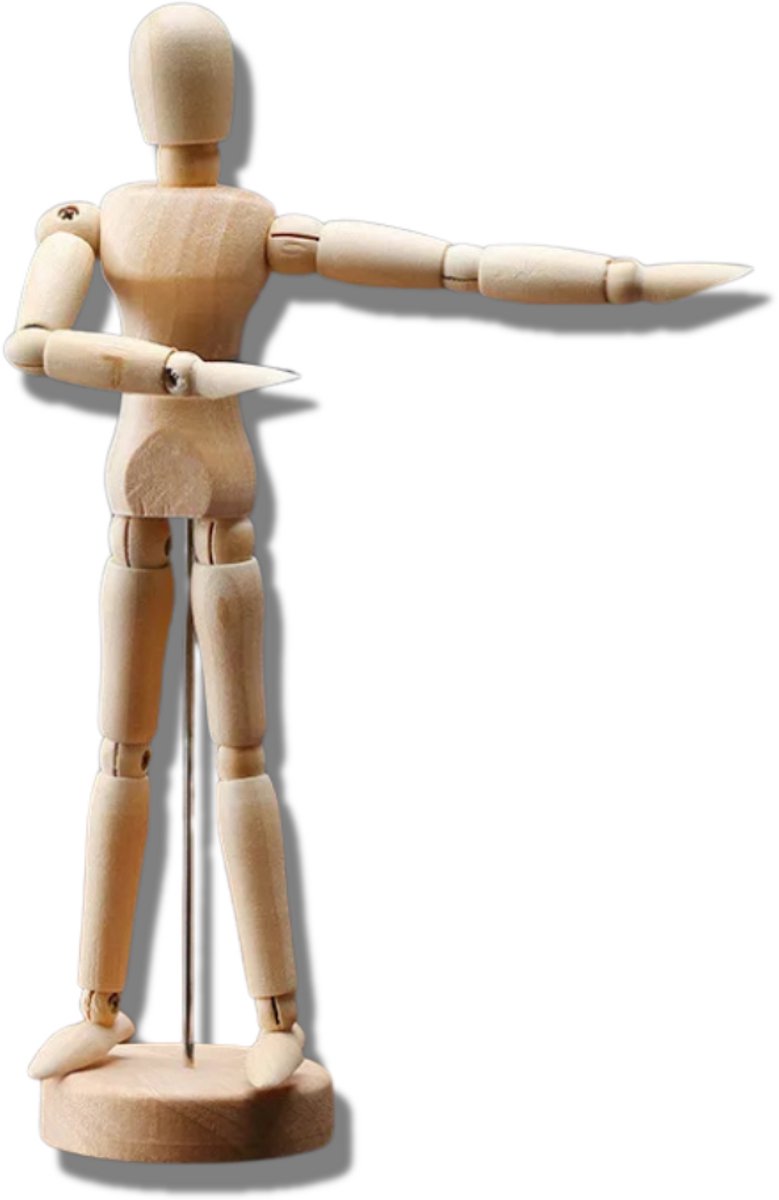 Houten ledenpop mini - 14CM - Teken model poppetje - Hulpmiddel om mensen te tekenen — cadeau in Spellen & Speelgoed - foto 5