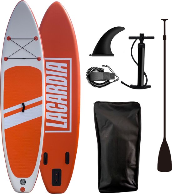 LaCardia SUP board - 320x80 cm - Opblaasbaar - Paddle board met Peddel - 150KG Draagkracht - Oranje