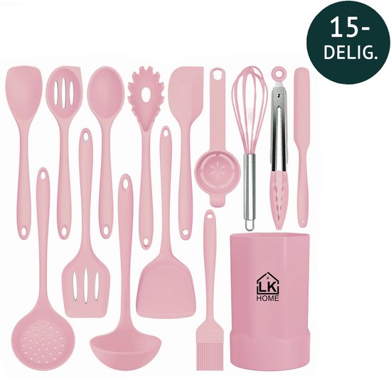 HOTEC BPA Gratis Hittebestendige Siliconen Spatel Set Keukengerei voor Bakken Koken Mixen Non Stick Kookgerei Food Grade Vaatwasmachinebestendig (Multi-Color) Set van 9