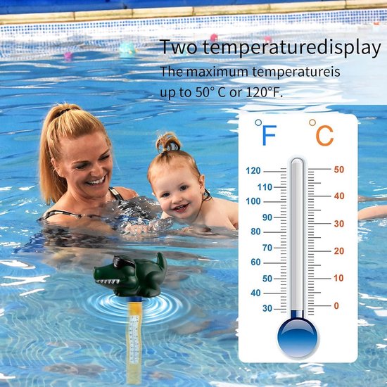 Draadloze zwembadthermometer, IP68 waterdicht, 50 m bereik (80