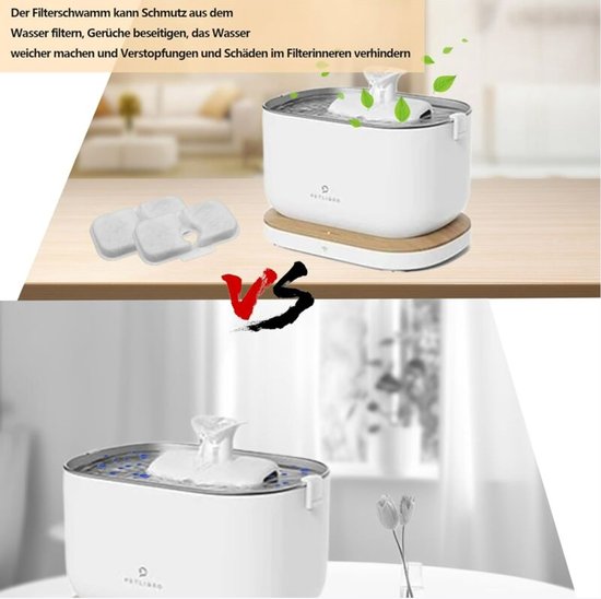 Kattenwaterfonteinfilter 32 stuks - geschikt voor - Petlibro kattenwaterfontein PLWF105/PLWF115/PLWF005, 16 filterpatronen en 16 schuimsponzen van Petlibro — afbeelding 4