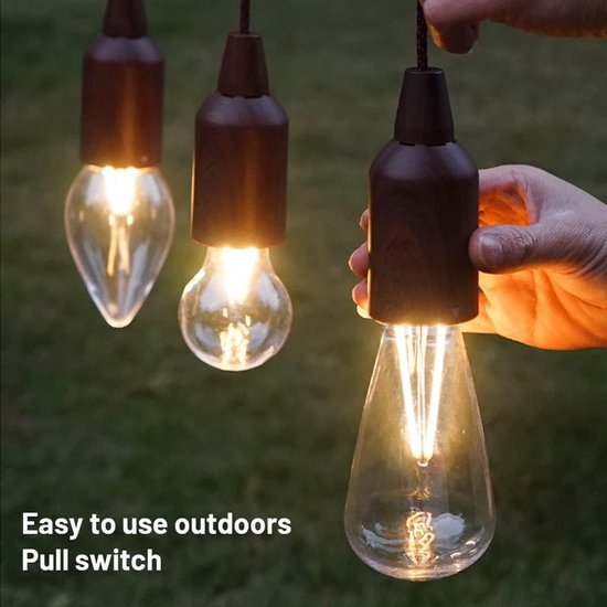 Campinglamp - Hanglamp - Trekschakelaar - LED -Hanglamp Batterij - Kan Tegen Een Stootje - Campinglampen - Tentlamp - Kampeerlamp - Tuinverlichting - Feestverlichting - Aaa-Batterijen Inbegrepen — afbeelding 4