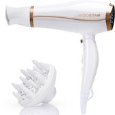 Aigostar Luna - Föhn met Diffuser en Blaasmond - Reisföhn - Inklapbare Compacte Haardroger - Ionische - Coolshot - 3 Standen - 2200W - Wit