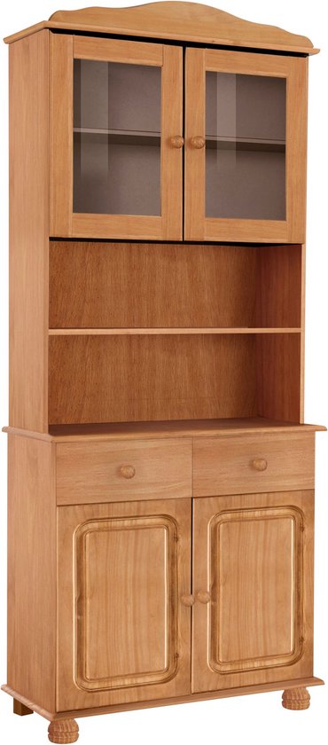 Mette|Buffet met 2 Deuren, 2 Glasdeuren en 2 Laden in Grenen