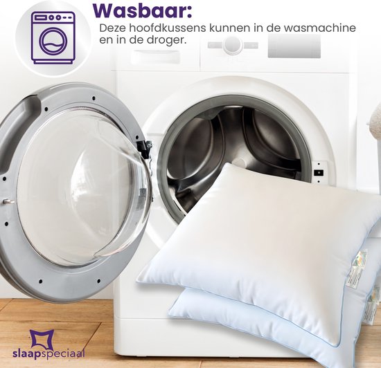 Oreiller spécial sommeil - Set de 2 oreillers - Oreiller pour douleurs cervicales | 60x70 cm - Oreillers de qualité hôtelière - Convient aux personnes dormant sur le dos, sur le côté et sur le ventre - Housse en coton - Période d'essai de 30 jours