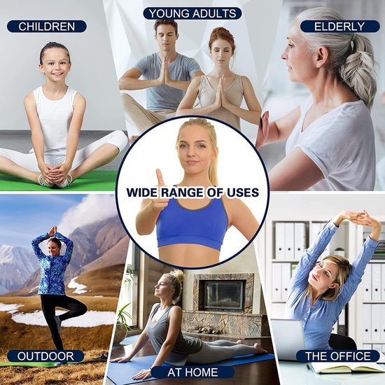 Yoga Stretching Strap - Beenstrekkerband - Fascia Stretcher - Unisex - Verlichting van Plantaire Fasciitis - Geschikt voor Fysiotherapie, Verlichting van Plantaire Fasciitis, Pilates, Dans, Gymnastiek - Blauw van Merkloos — afbeelding 4