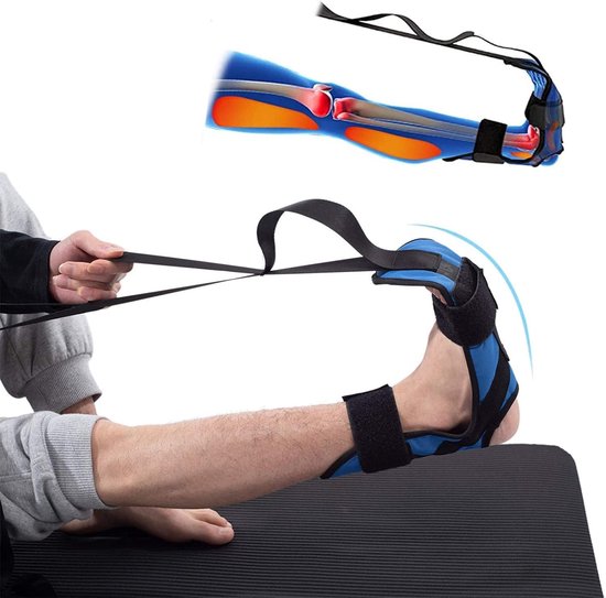 Yoga Stretching Strap - Beenstrekkerband - Fascia Stretcher - Unisex - Verlichting van Plantaire Fasciitis - Geschikt voor Fysiotherapie, Verlichting van Plantaire Fasciitis, Pilates, Dans, Gymnastiek - Blauw van Merkloos — afbeelding 5