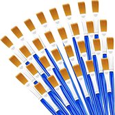 Ymapinc 10 Stks Kleine Penselen voor Craft Schilderen, Half Inch Mini Platte Penseel voor Kinderen Kunst Ambachten Water Kleur Olie Acryl