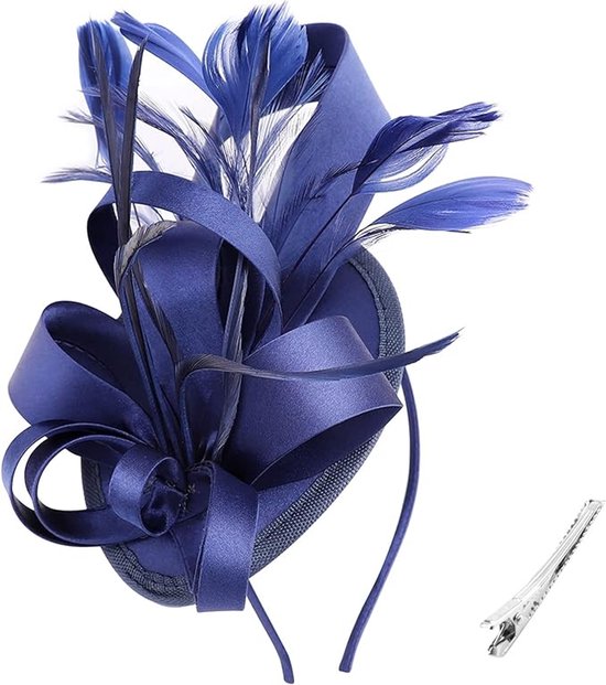 Amorar Fascinator haarclip voor dames, banket, hoed, hoofdband, veer, bloem, sluier, bowler, bruid, hoed voor cocktails, bruiloft, wegwerpverpakking, rood, Eén maat