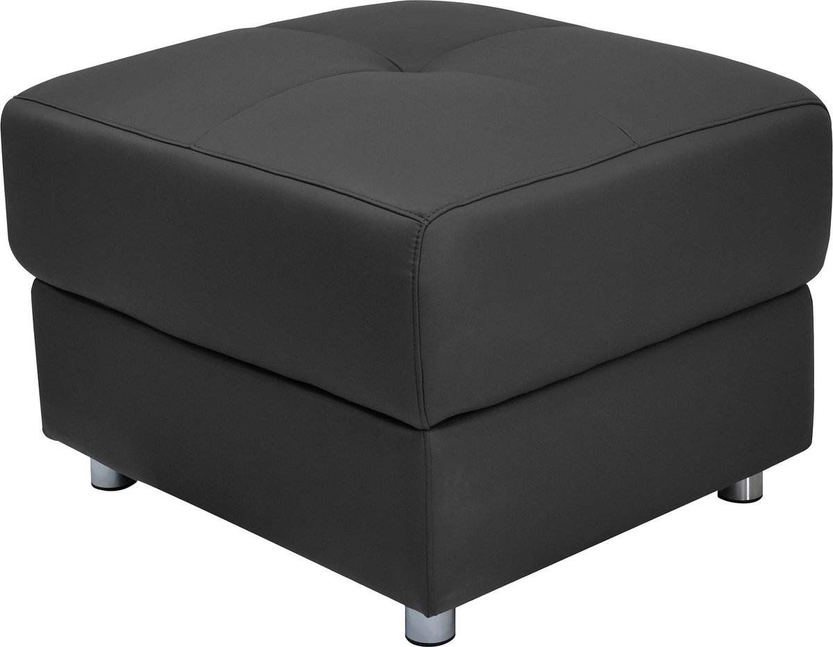 Notio Living Pareli-Poef - Zwart PU Leer