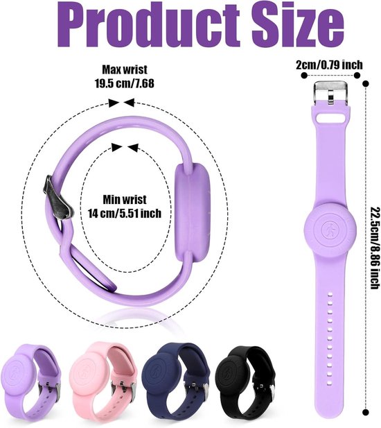 Bracelet Support Pour AirTag Enfant – Compatible Apple AirTag, Silicone Coloré, 3 Ans Et Plus, Neuf