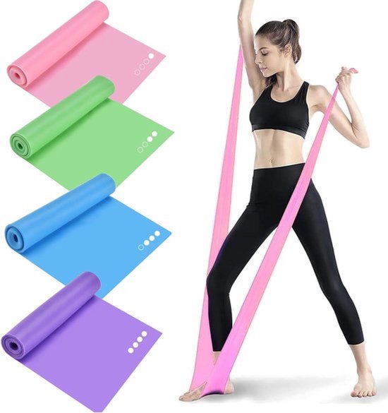Pilatesstangset met 6 elastische weerstandsbanden, elastische set voor krachttraining voor dames en heren, Smartworkout voor yoga, fitness, squat, rek (zwart kleurverloop