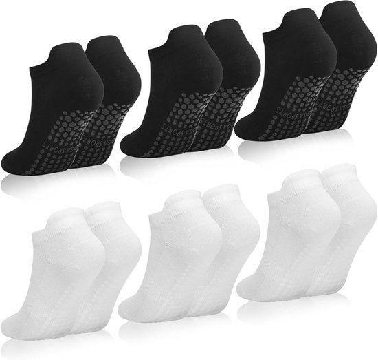 Yogasokken, antislip, 4 paar, pilates-/balletsokken voor dames en heren, maat 35-46, 35-40 EU Yogasokken, antislip, 4 paar, pilates-/balletsokken voor dames en heren, maat 35-46, 35-40 EU