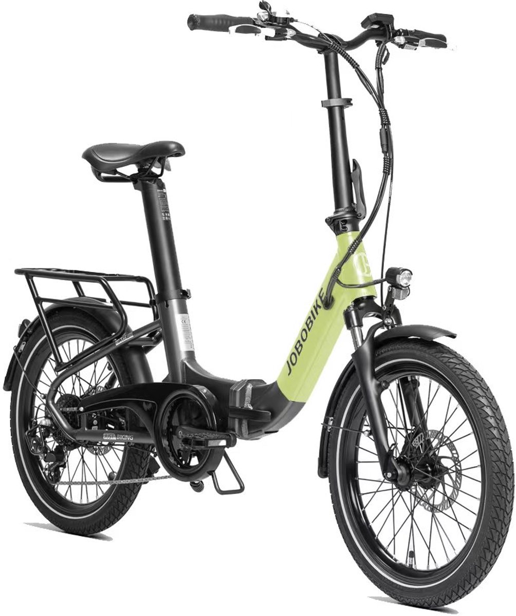 Elektrische Fiets JOBOBIKE Ace - Elektrische Vouwfiets - 360Wh Zitbuisaccu - 22kg Lichtgewicht - 20 inch Wielen - Shimano 7 Versnellingen - 250W Achterwielmotor - Kettenschakeling - met batterijlader - Bluetooth - LCD Display - Groen - Elektrische - €999,00
