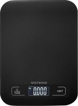 Westwood® Keukenweegschaal Digitaal - Weegschaal Keuken - Digitale Precisie Keukenweegschaal - 1 gr tot 5 kg - Tarra Functie - Zwart