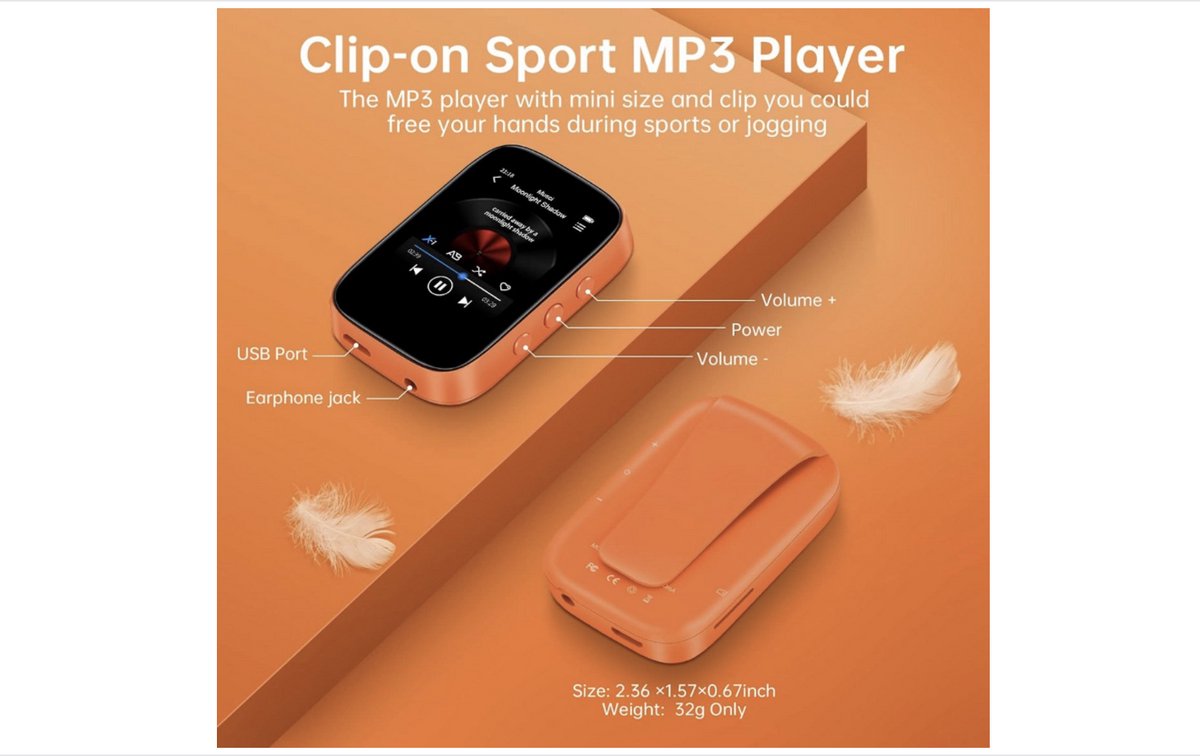 Mp3 Speler & Voice Recorder in 1. Met Bluetooth, Radio en 8, 16 of 32GB geheugen