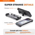 Zwarte console grip voor Switch 2, met precieze uitsparingen en beschermde hoeken.