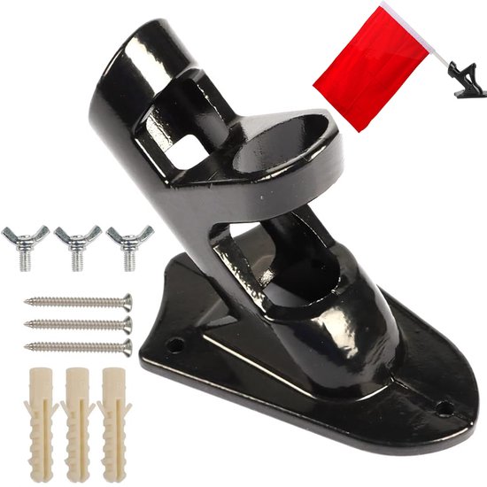 thumbnail: Vlaggenmasthouder Zonder Boren - Roestvrijstalen Beugel Voor Balkon & Terras