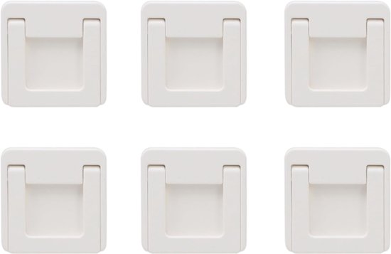 Serrures de porte coulissante - 6 pièces - Butée de fenêtre - Serrure de sécurité pour fenêtre - Serrures de fenêtre - Limiteur de fenêtre - Serrure de fenêtre coulissante - ABS - Wit - 4,8 x 4,8 x 0,7 cm - Pour portes et fenêtres coulissantes