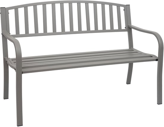 Relaxdays tuinbank metaal, 2 persoons, balkon, terras, hout, rustieke Relaxdays tuinbank metaal, 2 persoons, balkon, terras, hout, rustieke
