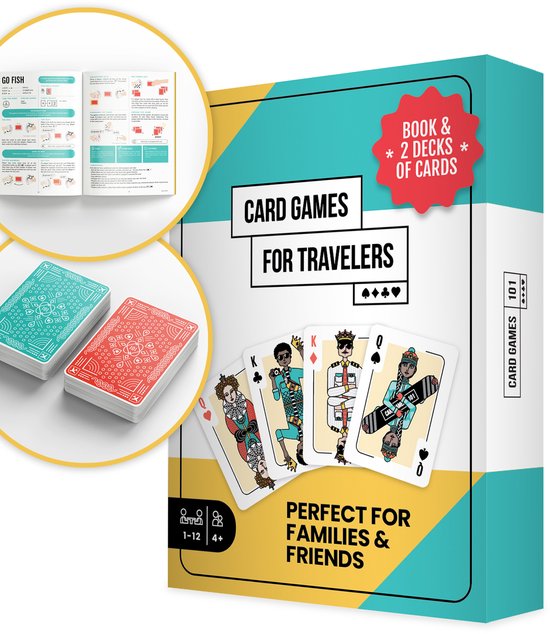 Card Games for Travelers – Engels Kaartspel voor Reizigers met 30 kaartspellen – Reisspel voor Tieners, Jongeren, Volwassenen & Studenten – Inclusief Engels Boek - Leer Engels & Speel Onderweg