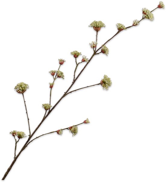Silk-ka Kunstbloem-Zijden Bloemen Tulp Steel Wit-Gro