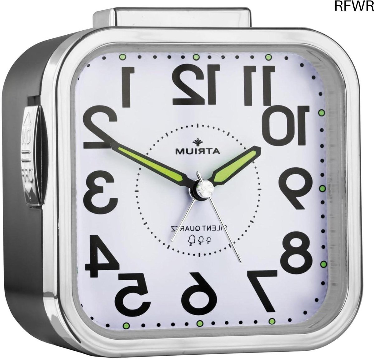 RFWR® Seniorenwekker Zwart Analoog Geruisloos met Snooze-Functie