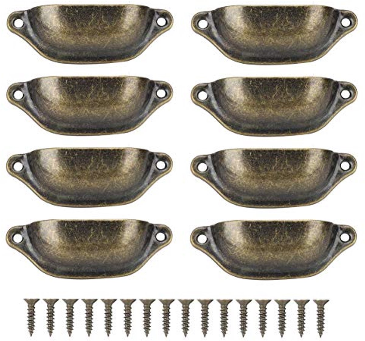 Ibenzoa® Antieke bronzen schelpvormige handgrepen set met schroeven voor vintage meubels