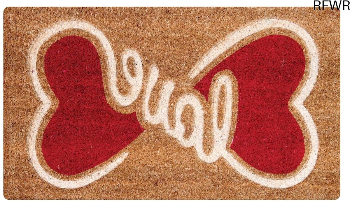 RFWR Kokosvezel Deurmat met Gegraveerde Spreuken en Designs - Antislip - 40 x 70 cm