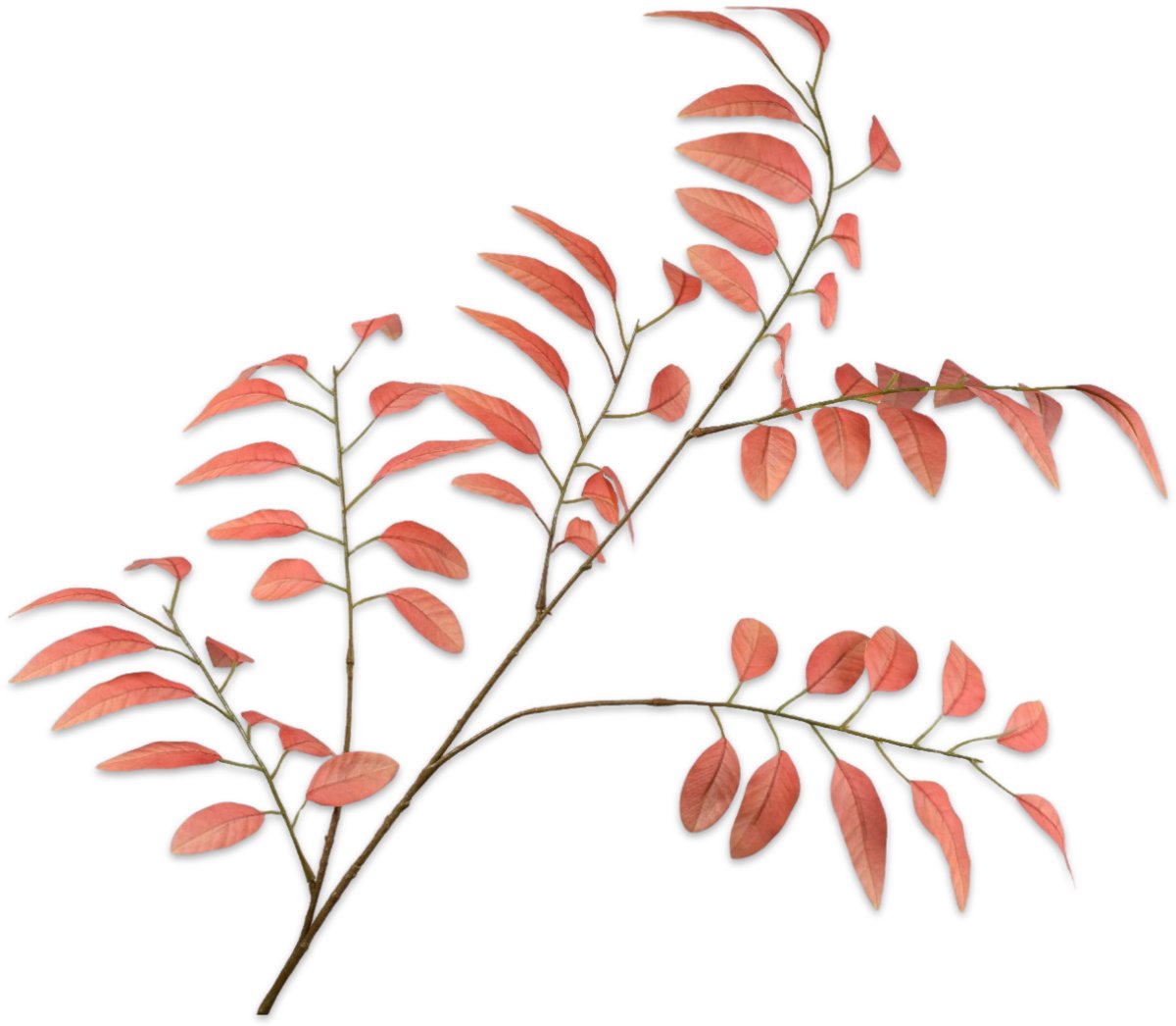 Silk-ka Kunstbloem-Zijde Bloemen Bladtak Oranje 107 cm