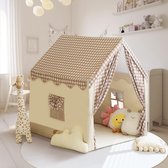 Dutchers® Speeltent XL - 102x130x130cm - Kindertent - Speelhuis - Tipitent - Speelhuisje - Tent - Binnentent - Zonder verlichting - 3 tot 4 kinderen - Khaki