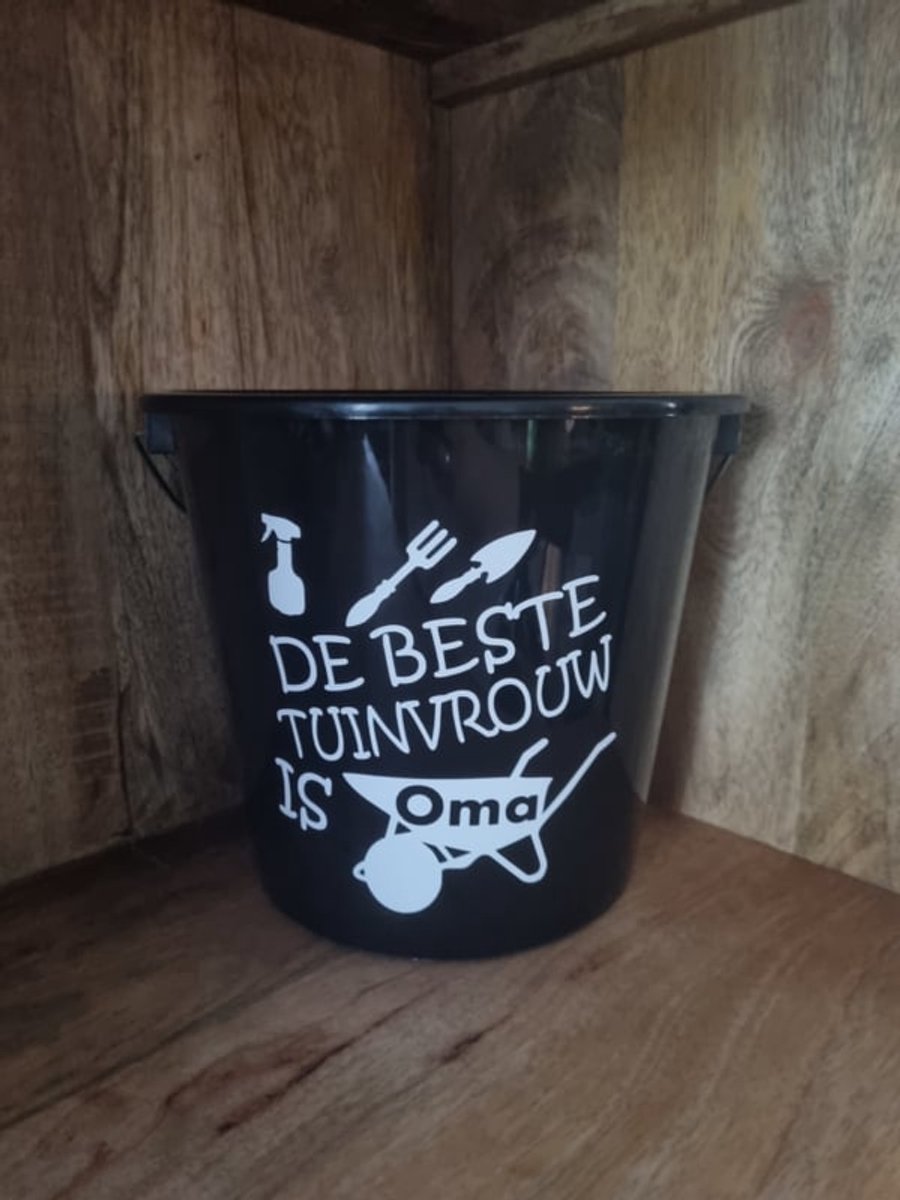 Cadeau Emmer De beste tuinvrouw is Oma. Bouwemmer 12 Liter