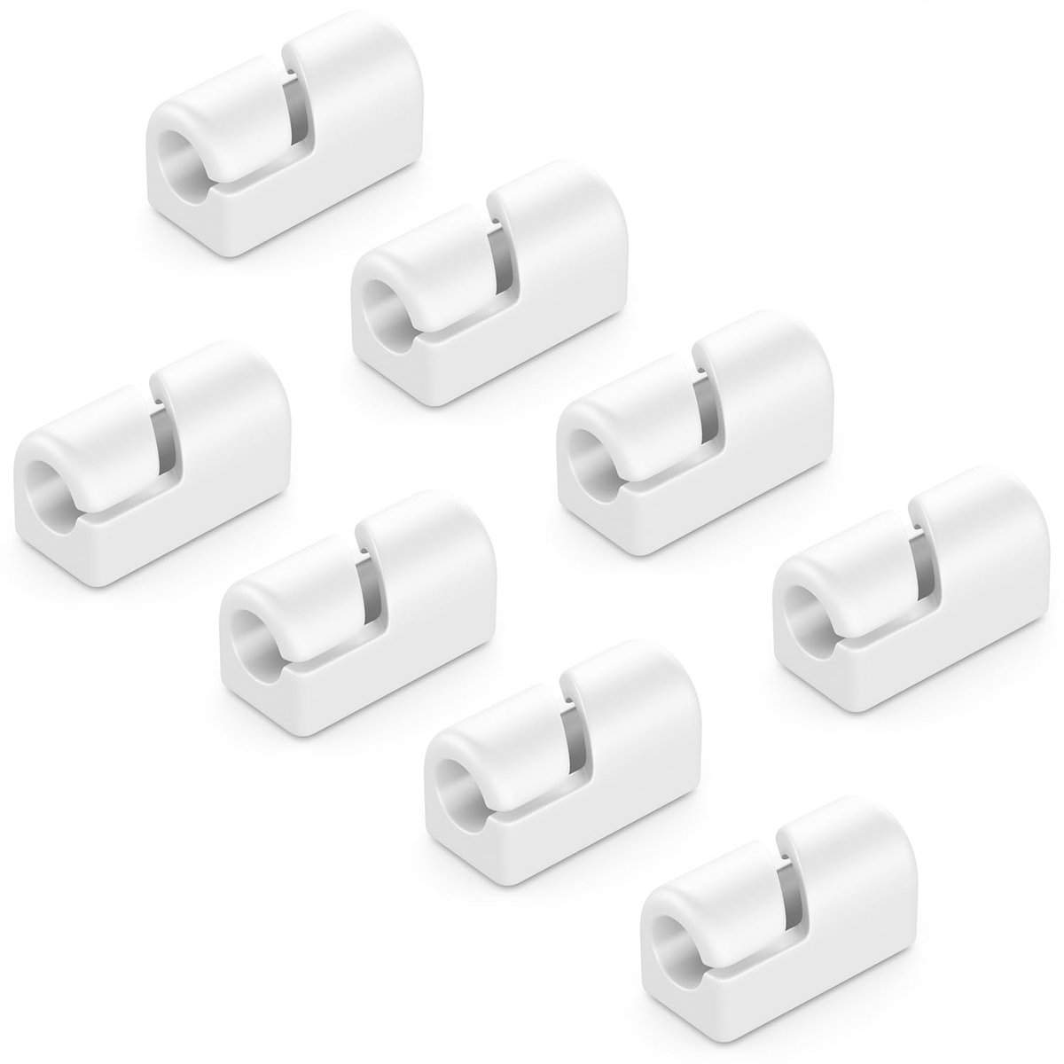 Ibenzoa® Kabelbeheer Set van 8 Zelfklevende Siliconen Kabelhouders voor Thuis en Kantoor