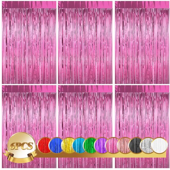 AILEXI 3 pack metallic folie franje shimmer streamers tinsels 3ft*8ft - Laser Goud