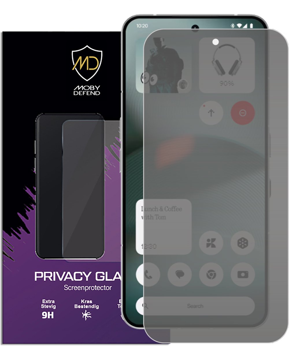 MobyDefend Screenprotector - Geschikt voor Nothing Phone (3) - HD Privacy Glass Screensaver