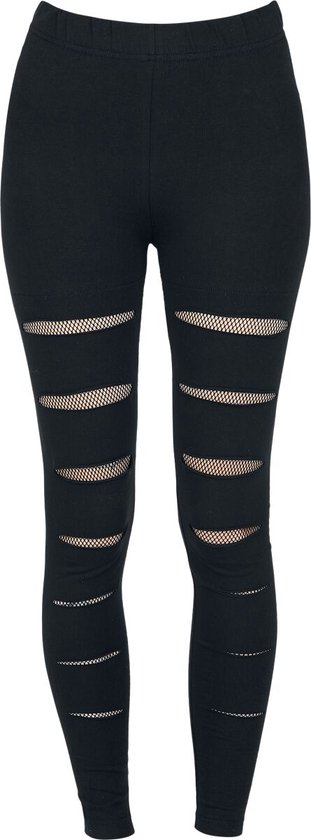 Gothicana Zwarte legging met mesh gaten - Dames - L