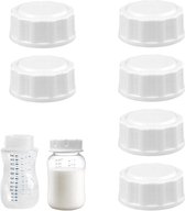 Babyflessensluitingen, 6 stuks, reisflessendoppen voor aventflessen, reservedeksel, compatibel met brede hals, wit deksel voor babyflessen Babyflessensluitingen, 6 stuks, reisflessendoppen voor aventflessen, reservedeksel, compatibel met brede hals, wit deksel voor babyflessen