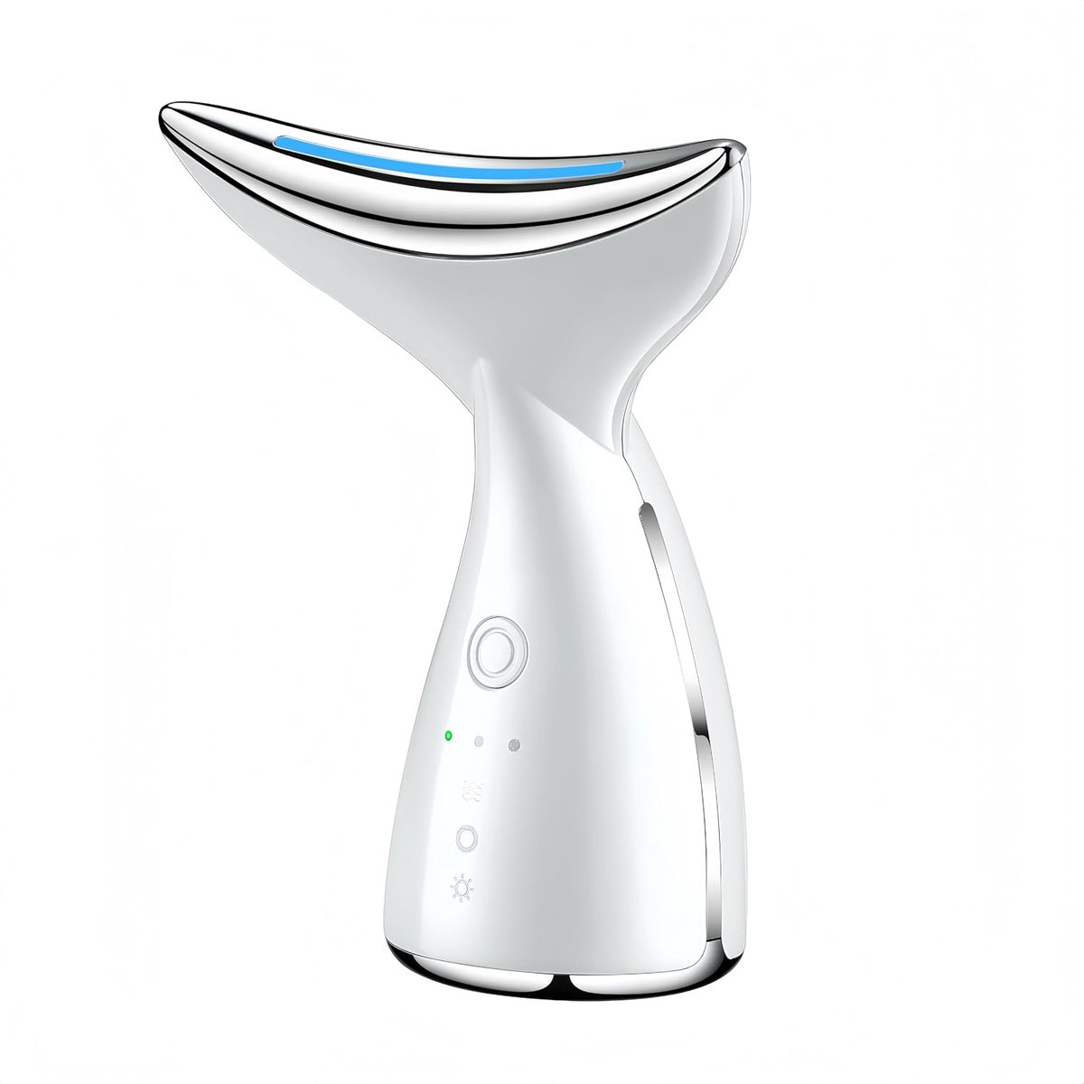 Gezichts- en halsmassager voor huidverzorging. Elektrische gezichts- en halsliftmassager met 45°C verwarming en 3 massagestanden voor rimpels. Gezichtsmassager (wit).
