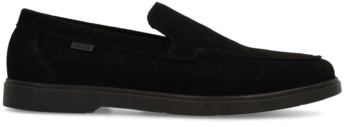 Manfield - Heren - Zwarte suède loafers - Maat 45