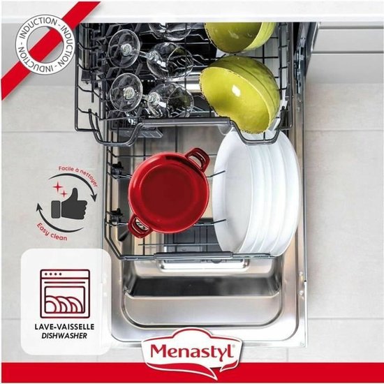 Mosselpan - MENASTYL - 3645562 - Geëmailleerd staal - Zwart - 18 cm - Inhoud 2,7 liter - Geschikt voor alle kookplaten, inclusief inductie — afbeelding 4