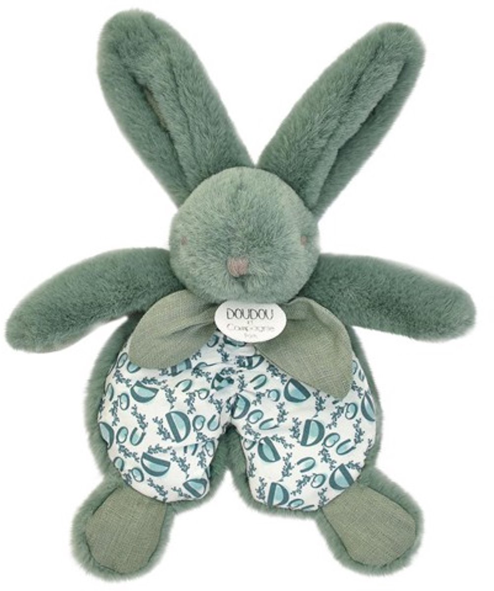 Doudou et Compagnie Lapin - Knuffeldoekje Konijn Saliegroen - Cadeau
