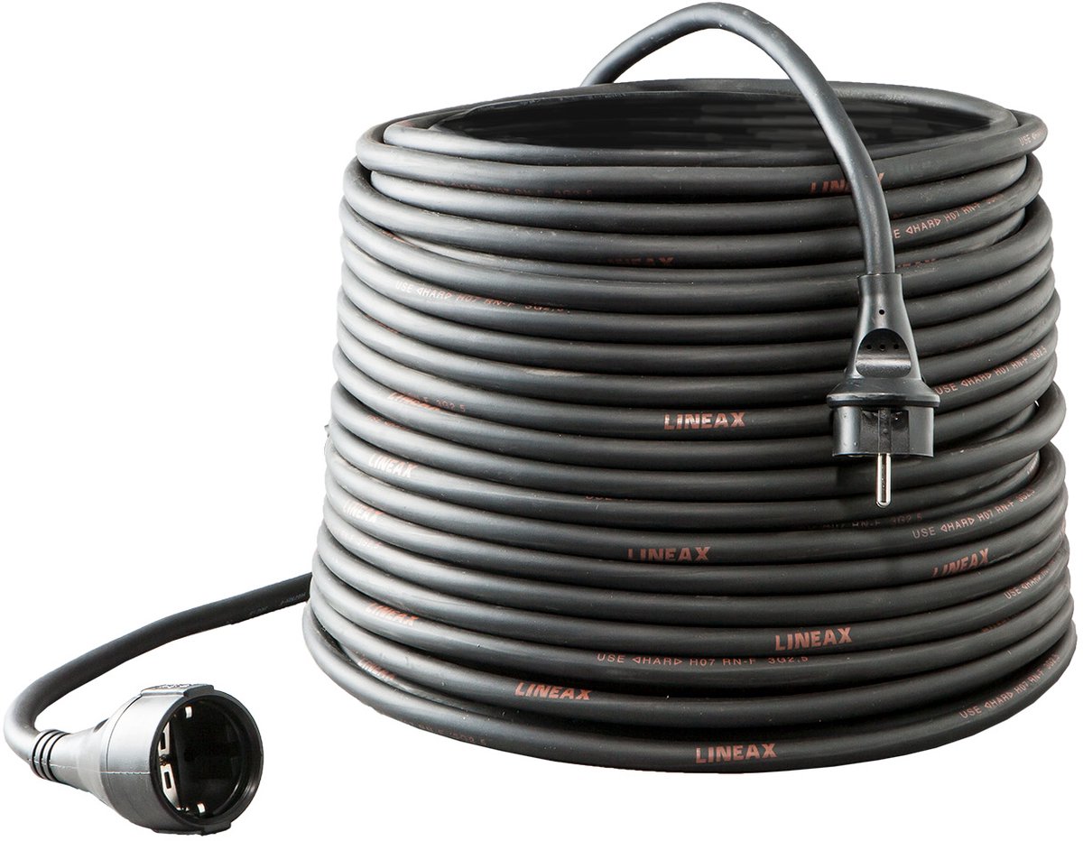 Keraf Verlengkabel 25 meter 3 x 1,5 mm² H07RN-F aangespoten st.