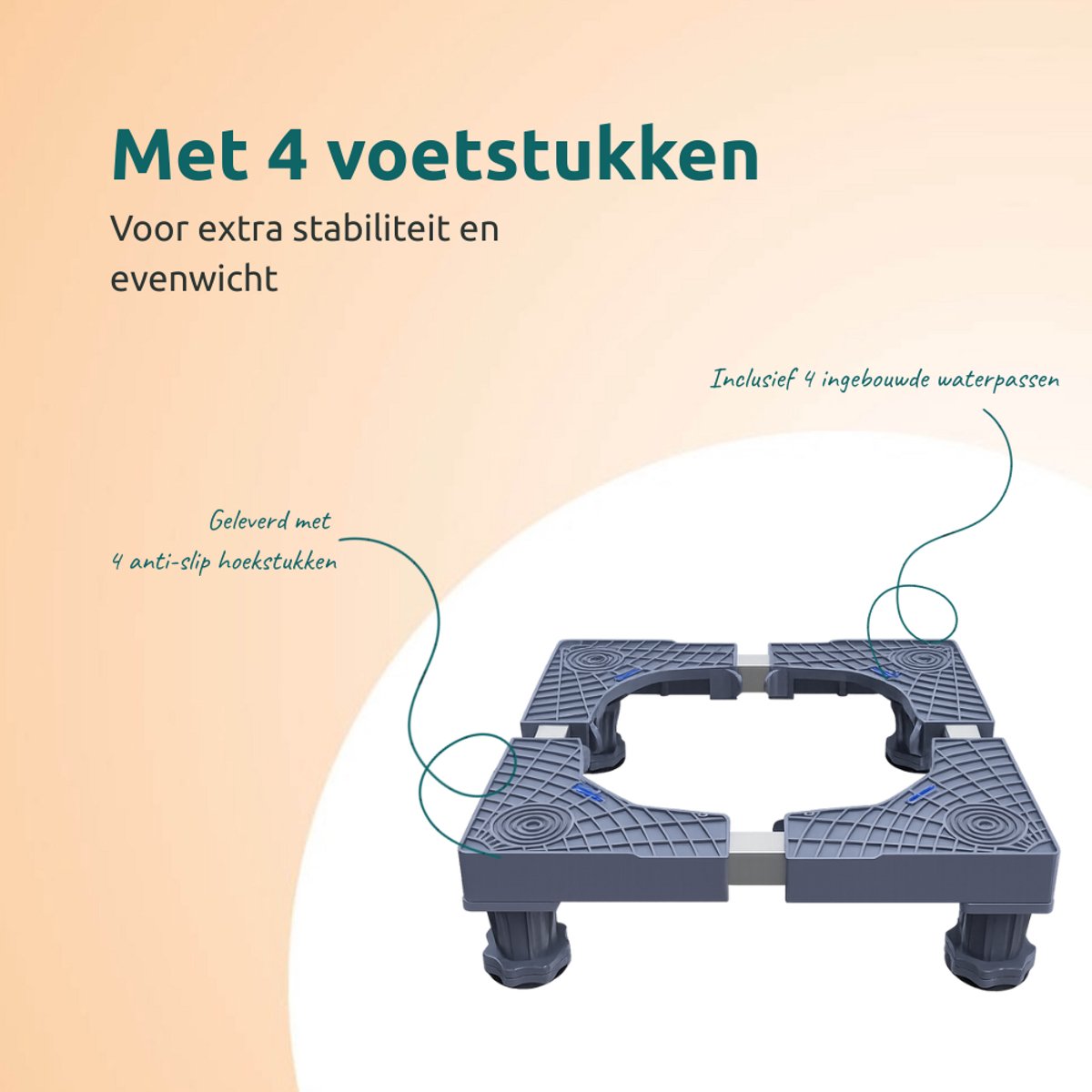 George Napoli Wasmachine Verhoger - Opbouwmeubel - Sokkel - Onderzetter - Onderbouwkast - Kast - Ook voor Droger, Koelkast, Vaatwasser en Vriezer — afbeelding 5