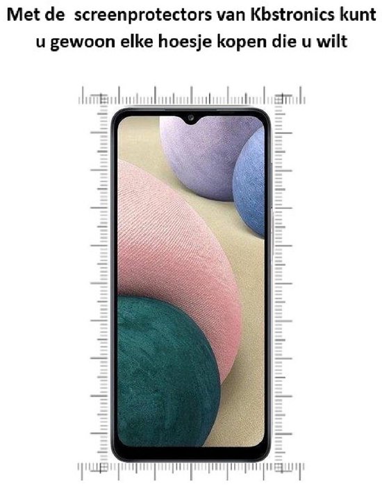 Screenprotector van gehard glas, compatibel met elke telefoonhoes.