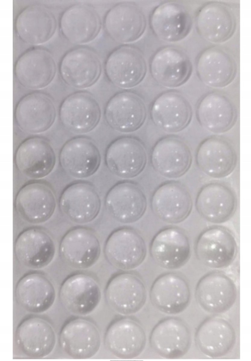 Aspro Serie - Transparante Siliconen Onderzetters - 9mm - 40 Stuks - Zelfklevend