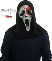 Fun World Ghostface Bloederig Bling Masker met Capuchon Scream Halloween Masker Verkleedaccessoires Glitter Horror Verkleed Masker Killer - Officiële Licentie - Zwart/Zilver/Rood - Gezichtsmasker met Capuchon