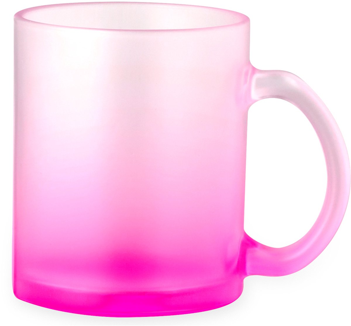 2 glazen mokken 350ml matte afwerking en kleurverloop kleur Fuchsia geschikt voor sublimatie model Osaka